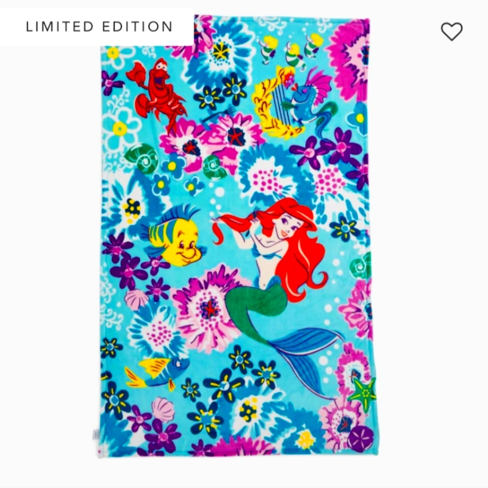 Vera Bradley Little Mermaid Disney Plush Throw Blanket
